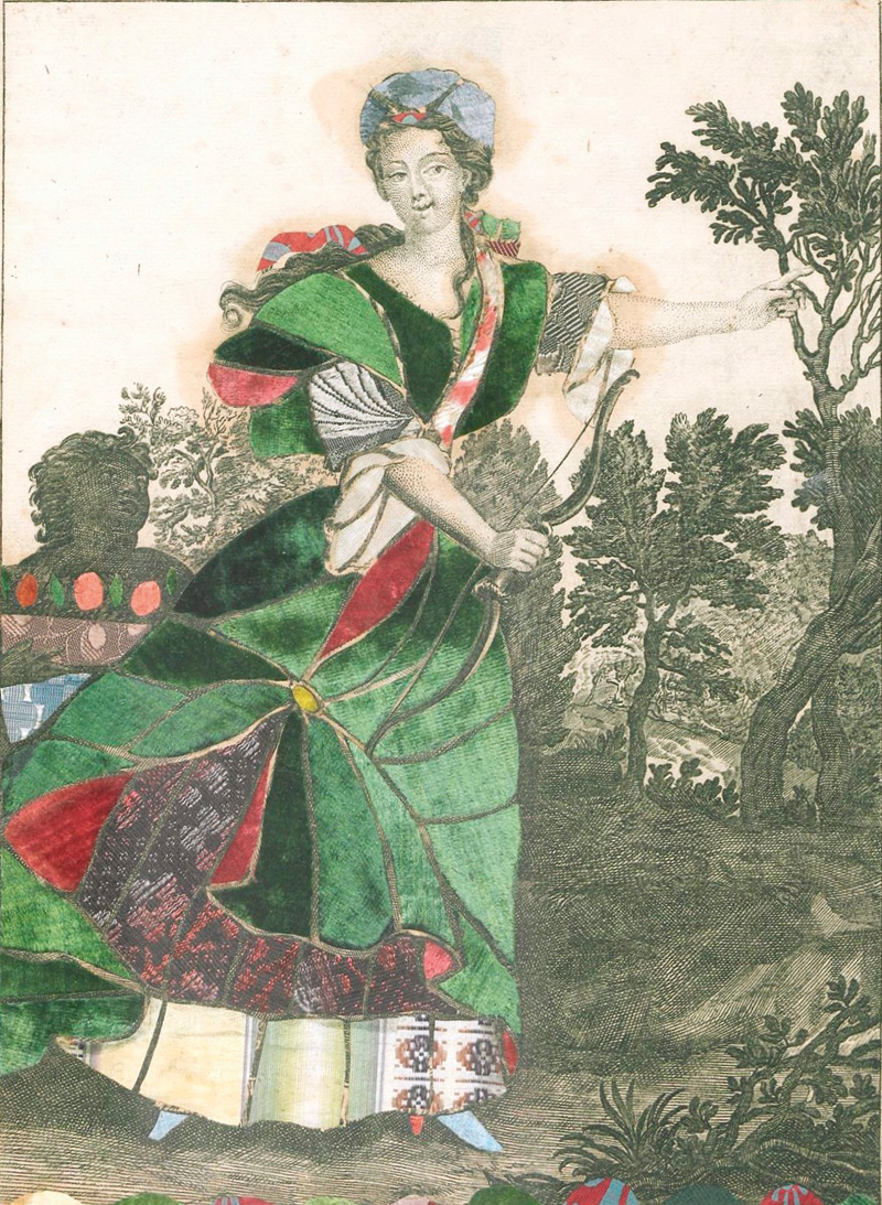 Lot 1300, Auction  127, Sommer und Herbst, 2 teils bestickte Kupferstiche auf Papier montiert