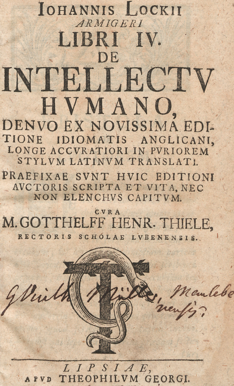 Lot 2184, Auction  127, Locke, John, De intellectu humano