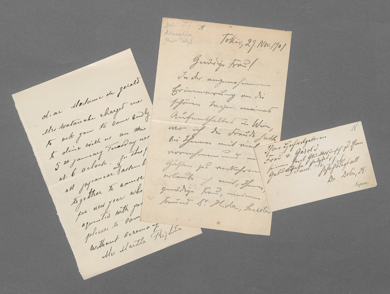 Lot 2559, Auction 127, Dohi, Keizo, Brief und Karte an Rosa von Gerold. 1901