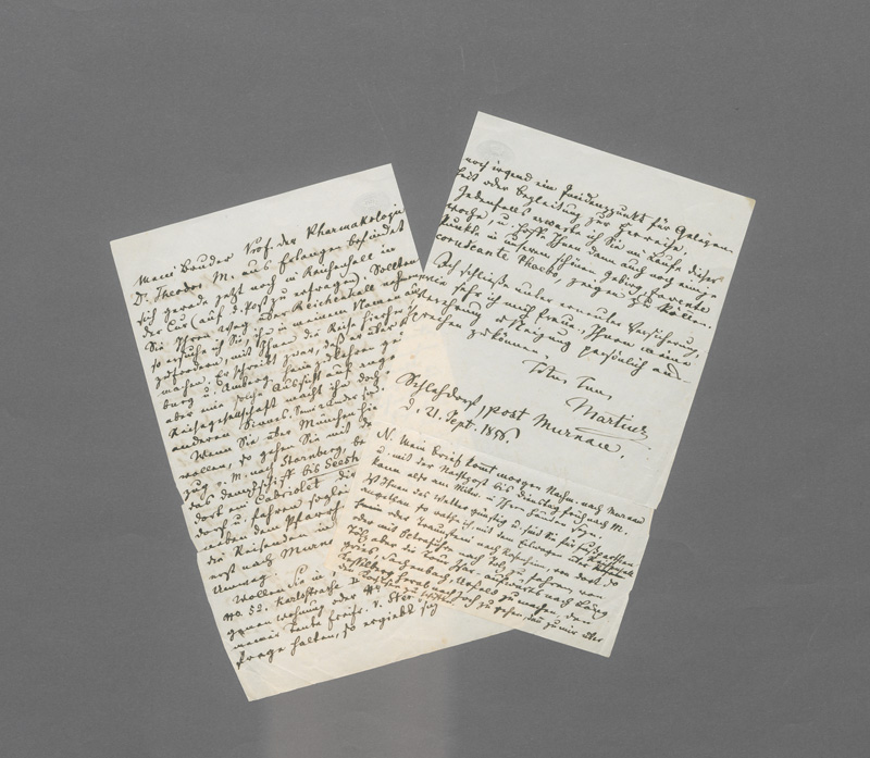 Lot 2568, Auction 127, Martius, Carl Friedrich Philipp von, Brief an den Berliner Kartographen Heinrich Kiepert. 1856
