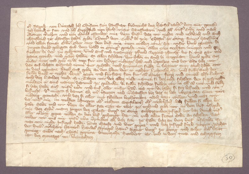 Lot 2578, Auction 127, Altötting, Pergamenturkunde zur Übereignung eines Stück Landes. 1424