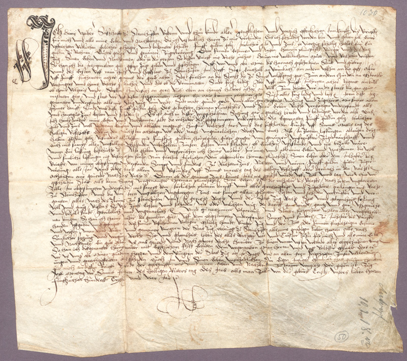 Lot 2585, Auction  127, Deutsche Urkunden, Sammlung des Germanisten und Mediaevisten Gerhard Eis (1908-1982).