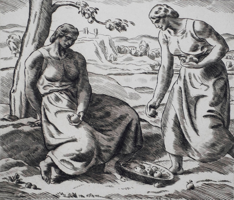 Lot 3044, Auction 127, Bossert, Otto Richard, Land. Eine Folge von acht Stichen. Mit 8 signierten Original-Kupferstichen