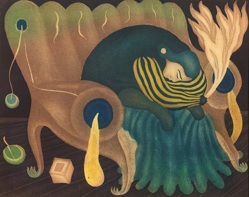 Lot 3046, Auction 127, Brauer, Arik, "Das Ruhebett" (Le Lit) und "Der Schlaf" (Le Sommeil). 2 Blätter aus "XX Chassidische Erzählungen