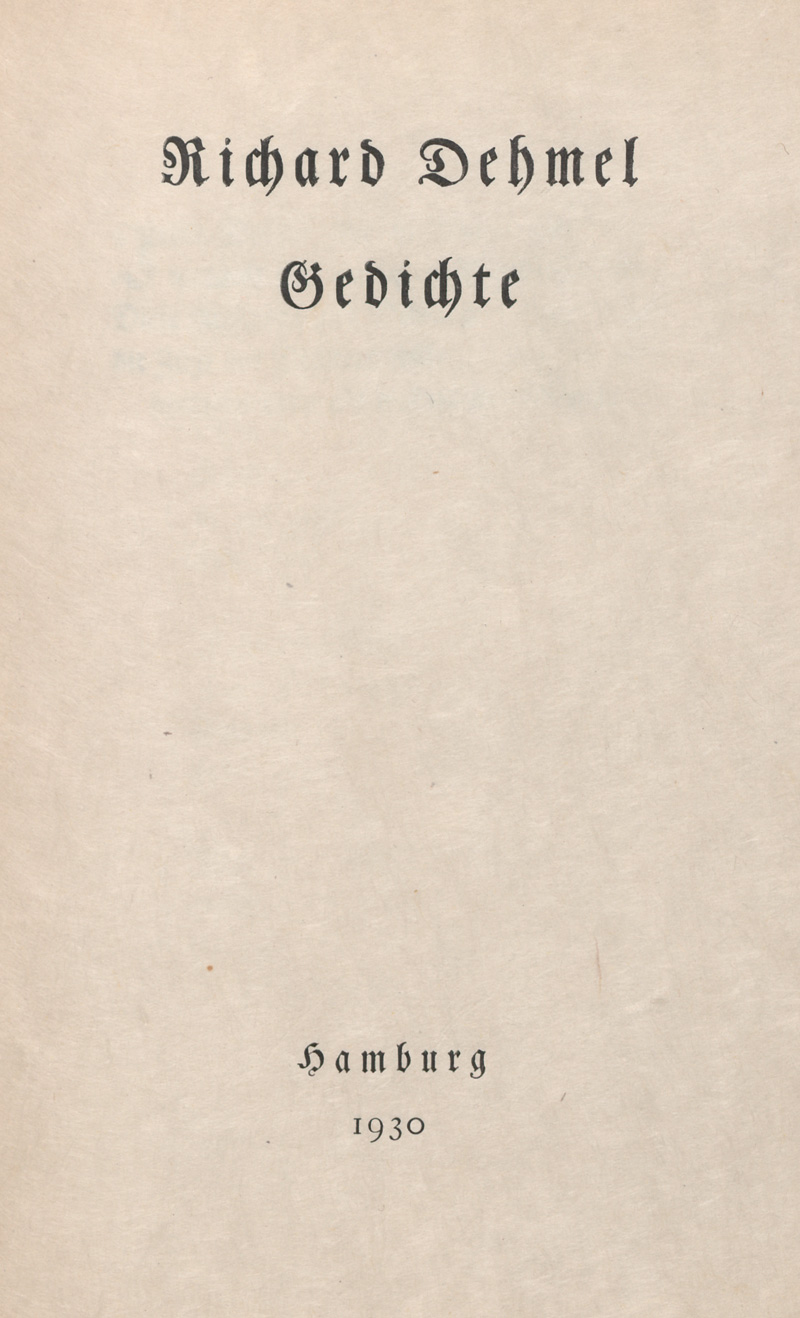 Lot 3073, Auction 127, Dehmel, Richard, Gedichte