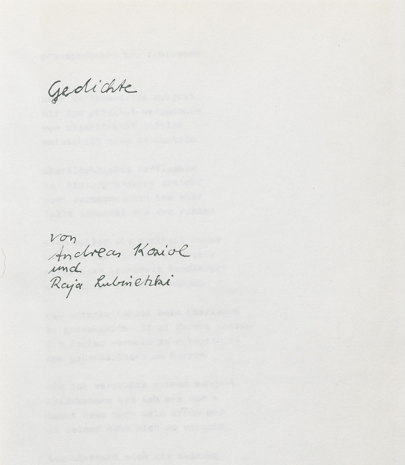 Lot 3192, Auction 127, Koziol, Andreas, Gedichte